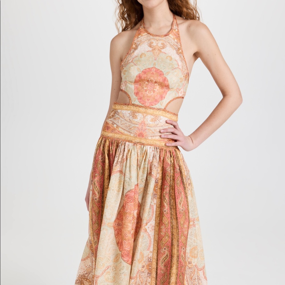 Zimmermann Anneke Cutout Long Halter Dress NWT